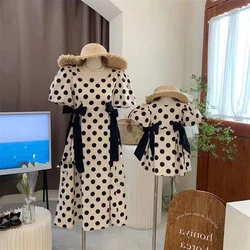 Mother Daughter Matching Clothes Summer Polka Dot Mom Daughter Dresses Korea Style Family Matching Outfits Mommy And Me Clothes