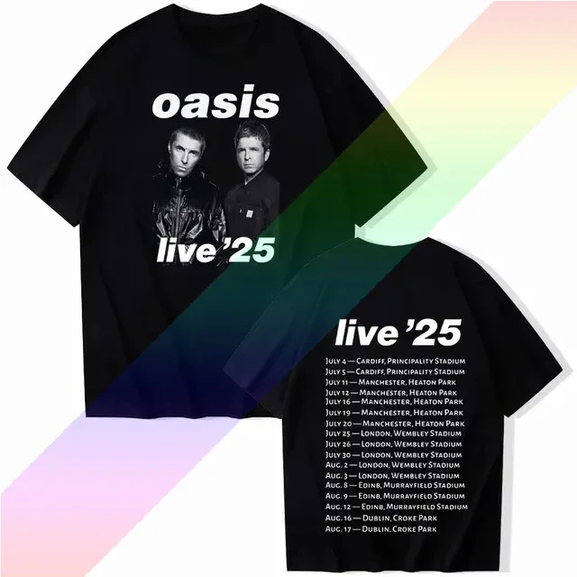 

Oasis Live 25 Tour T-Shirts Man Women Summer Casual O-Neck Short Sleeve Shirts Fans Gift Boys Clothes Girls Clothes 2025 Y2K