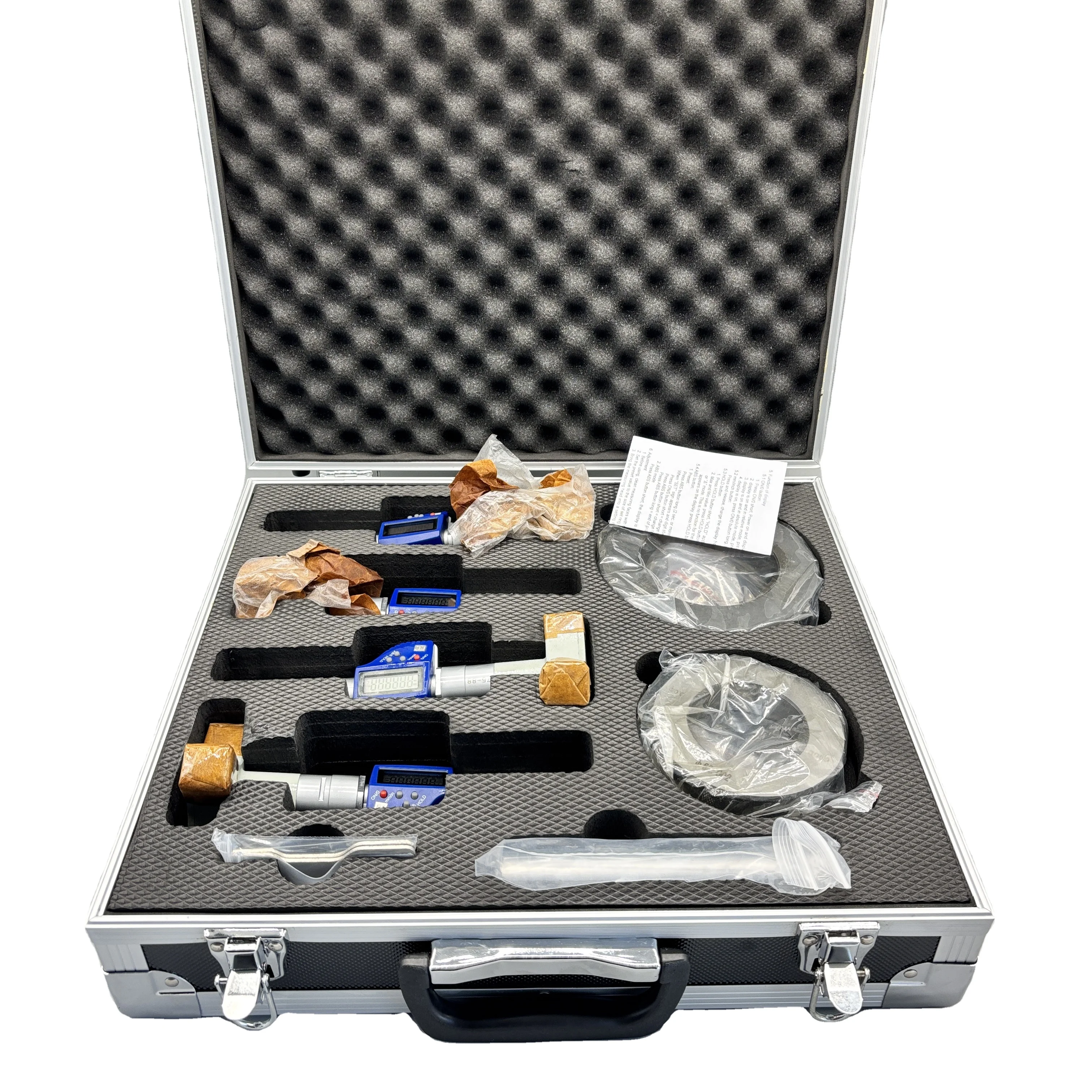 Set Of Four Digital Three Points Internal Micrometer 20-50mmx0.001 Setting Ring Aluminum Box 20-25mm,25-30mm,30-40mm,40-50mm