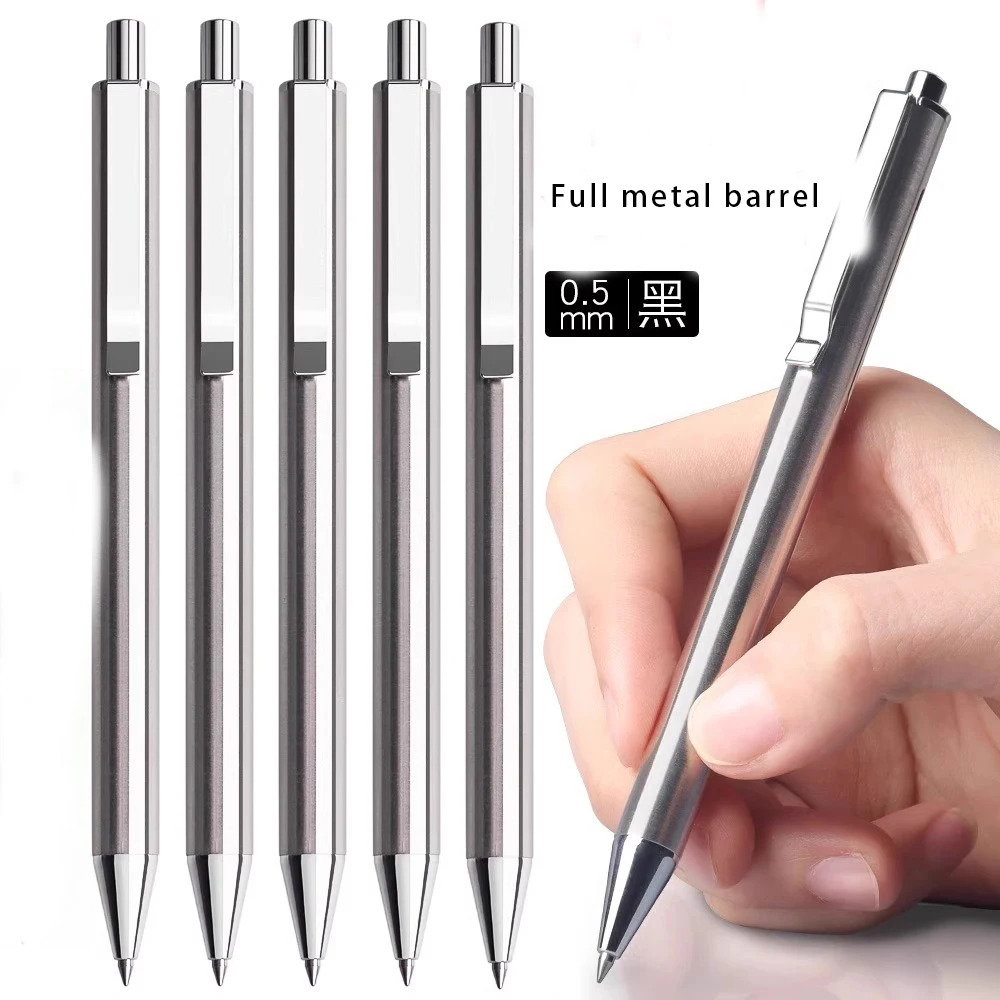 

Цельнометаллическая гелевая ручка M&G с эффектом пуш-ап, 0,5 мм, канцелярские товары и офисные принадлежности для студентов, шариковая ручка премиум-класса