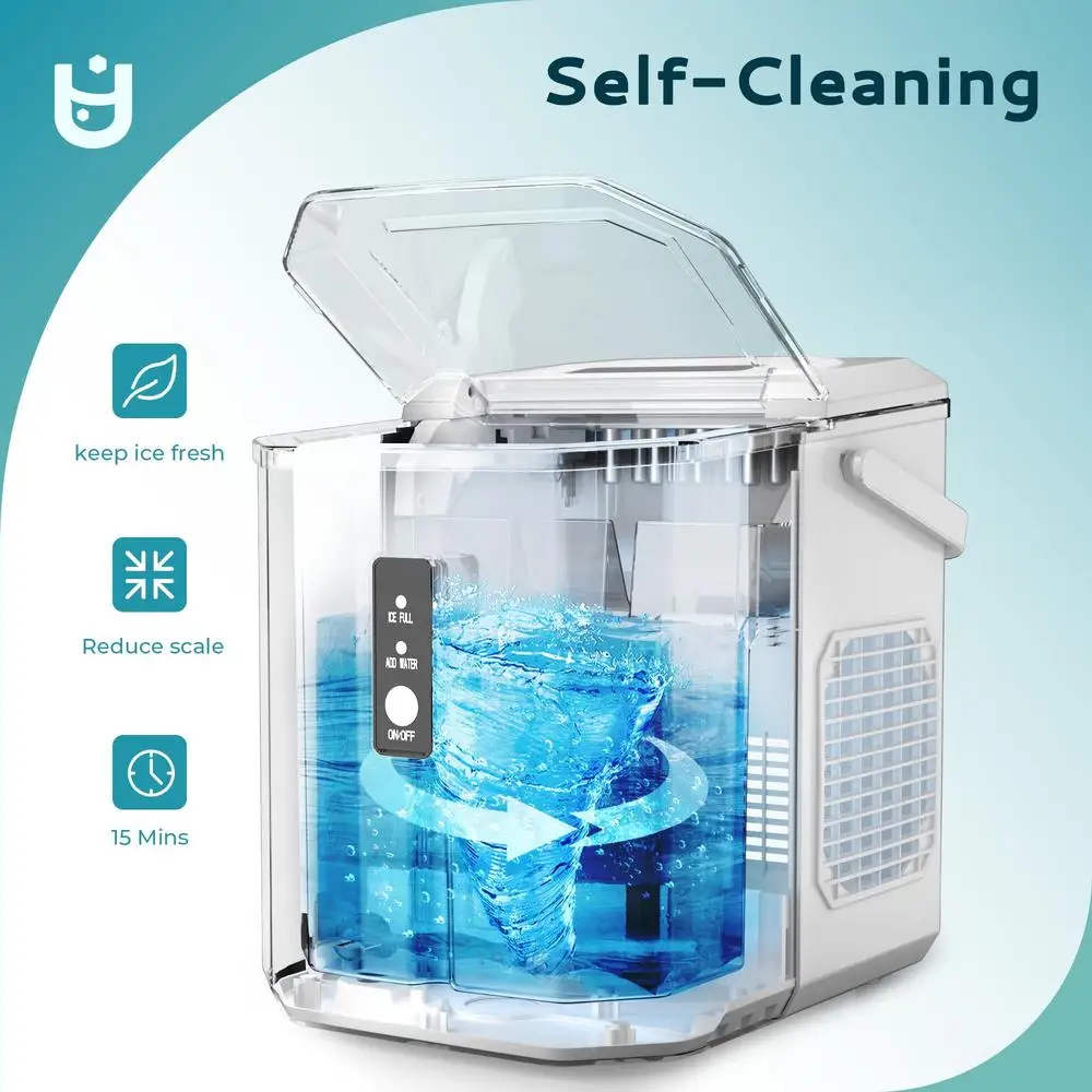 ポータブル製氷機 26ポンド 24時間高速 6分 セルフクリーニング 9弾丸アイスカウンタートップマシン コンパクトで効率的