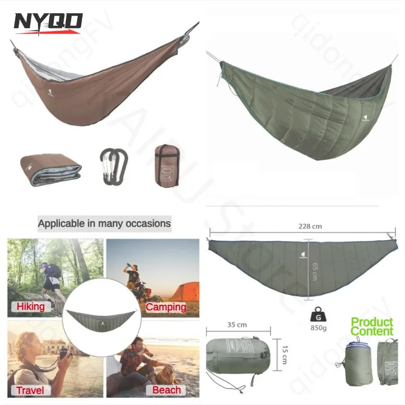 Lightweight Nylon Outdoor Hammock Blanket Portable SinglePerson Waterproof Camping Double Hanging Chair Travel Warm Sleeping Bag