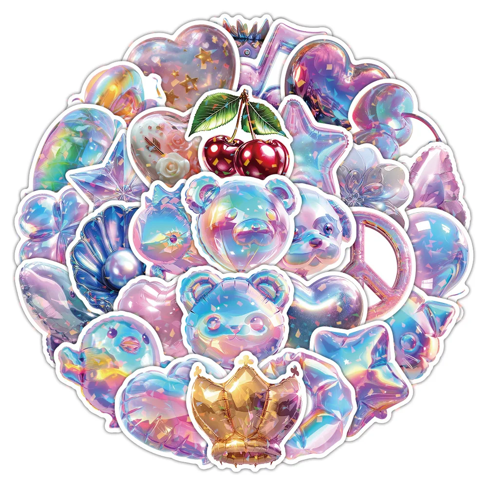 10/30/50PCS การ์ตูนน่ารัก 3D บอลลูนการ์ตูนที่มีสีสัน Graffiti สติกเกอร์ตกแต่งถ้วยน้ําแล็ปท็อปกระเป๋าเดินทางกันน้ํา Decal ของเล่น