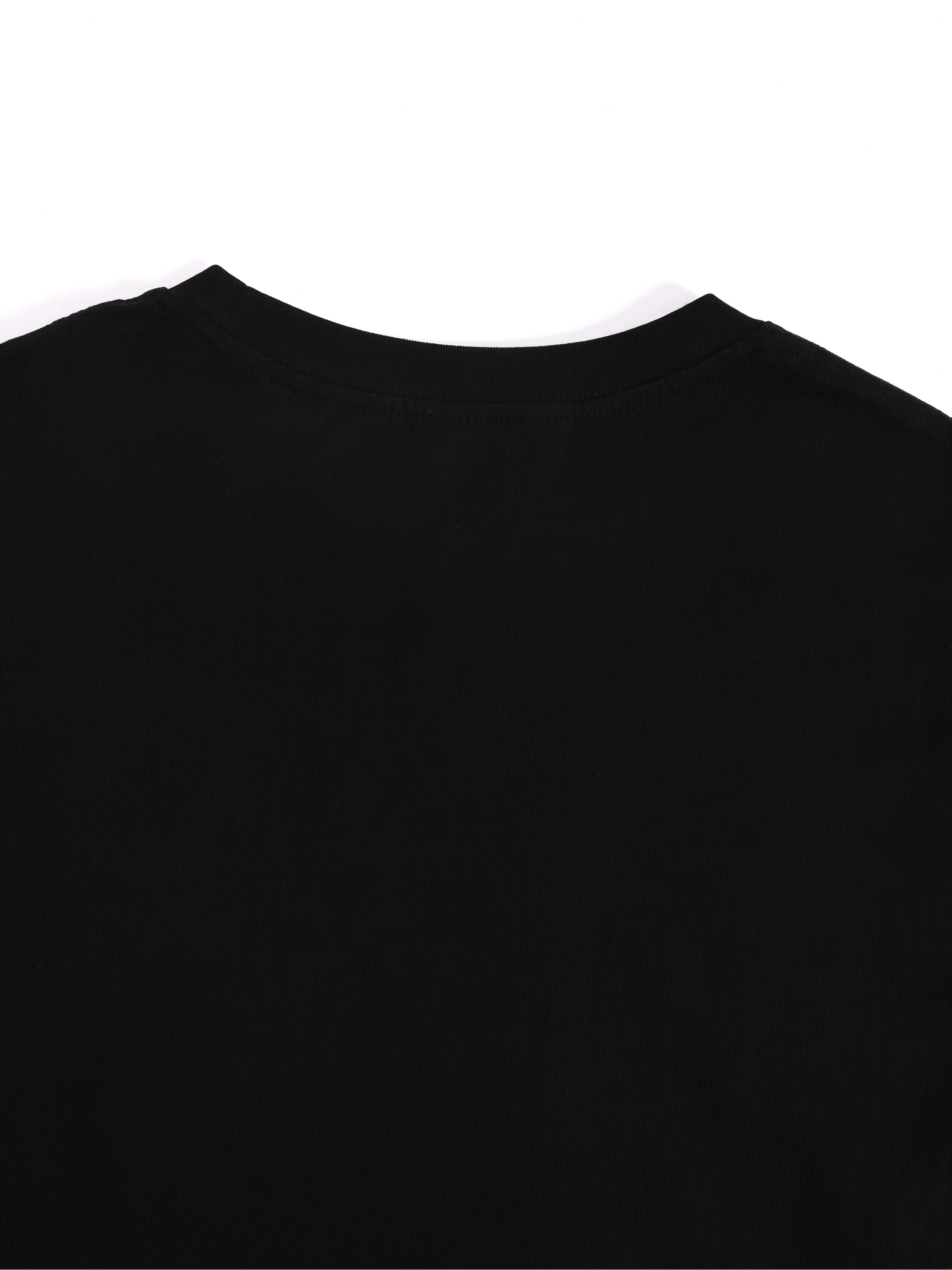 تي شيرت كاجوال للرجال بمقاس كبير مع طباعة حروف - تي شيرت كبير الحجم برقبة دائرية وأكمام قصيرة من القماش المطاطي