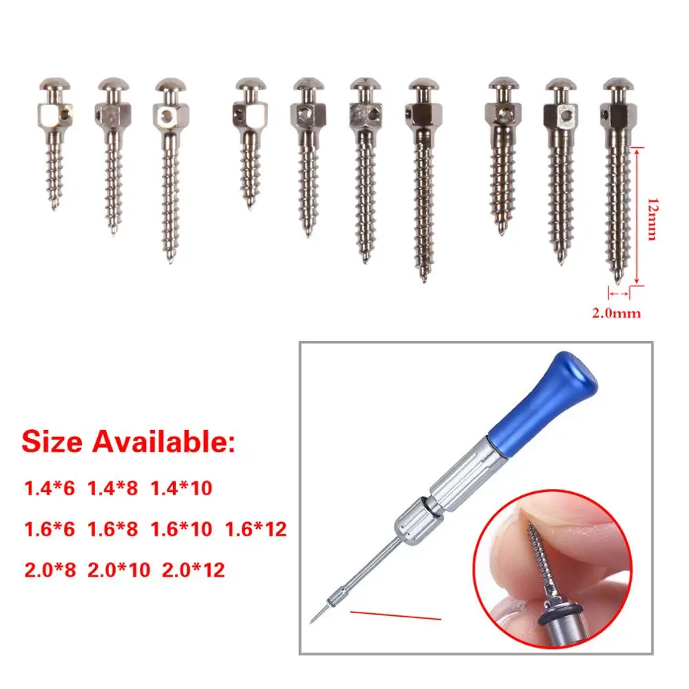 

5Pcs Dental Anchor Nail Micro Implants Mini Screw Dentistry Orthodontics Materials Self-taping Titanium Ortho Φ1.4mm-2.0mm Tools