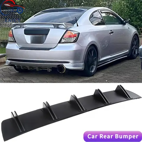 Laicy para scion tc 2005-2016 difusor traseiro do carro barbatanas de tubarão pára-choques divisor queixo spoiler lábio preto shunt amortecedor traseiro lábio preto