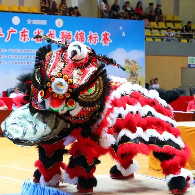 High Quality Traditional Chinese Lion Dance Color Art New Year Adult Dragon Wool Plush Performance Authentic Guanyu Costume