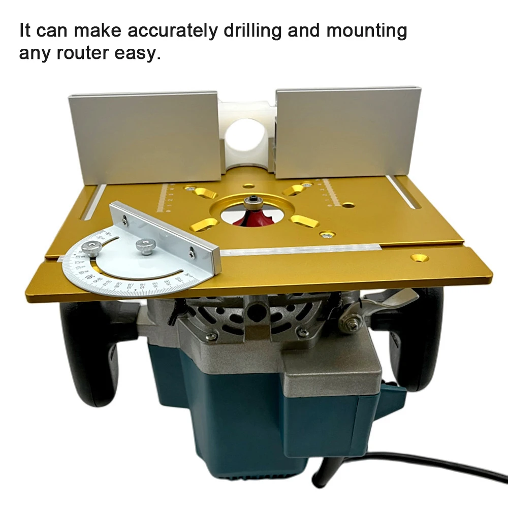 Router Table Insert Plate Aluminum Alloy Wood Milling Flip Board Trimming Machine Engraving Auxiliary Tool Woodworking Benches