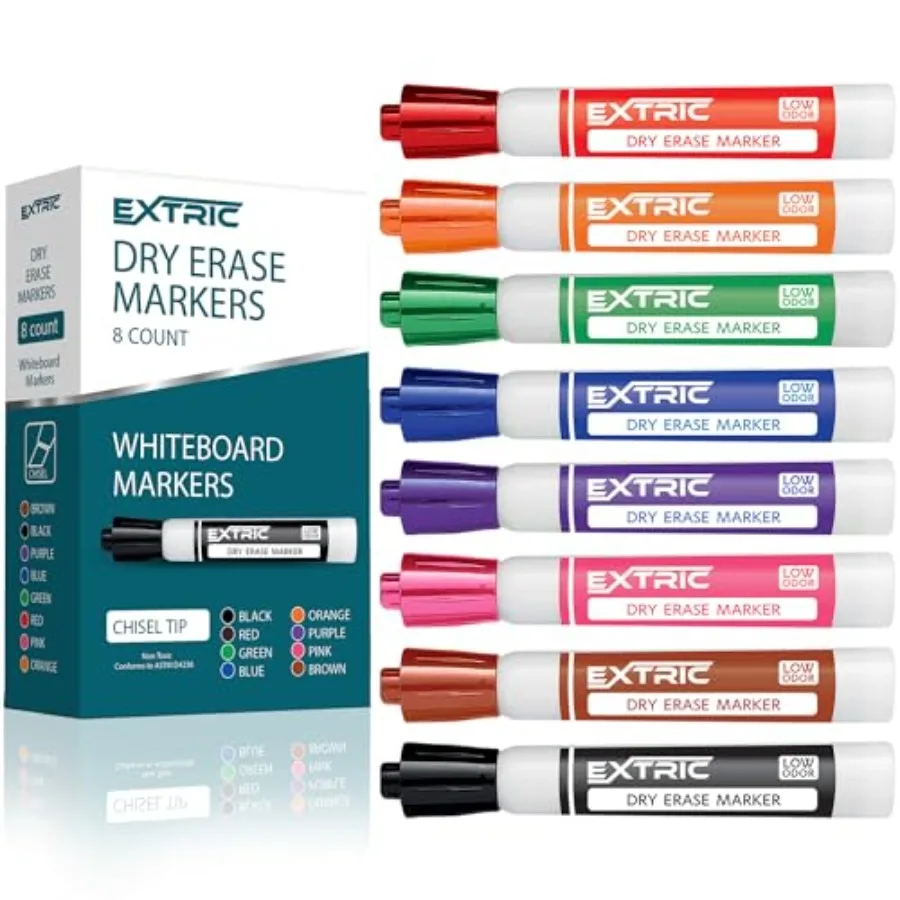 

Dry Erase Markers chisel Tip, Whiteboard Markers Pack Assorted, White Board Marker Dry Erase, Low Odor White Board Marker for T