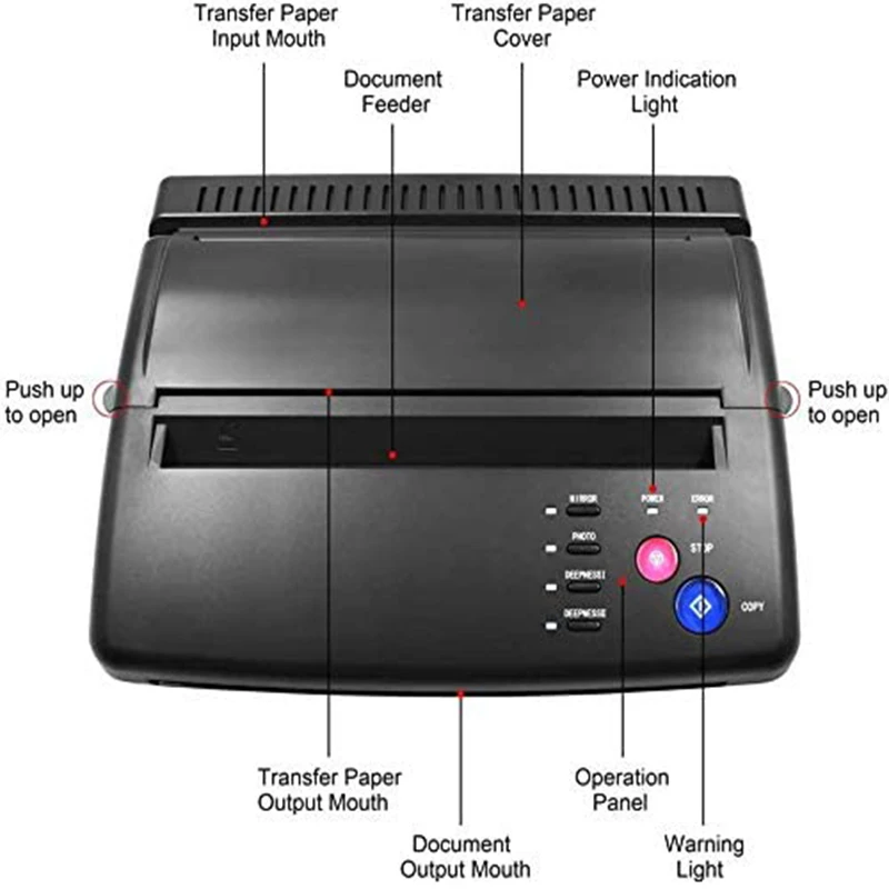 Machine de Transfert de Tatouage, Copieur, Imprimante, Dessin, Galets Thermiques, Outils pour Photos, Impression sur Papier