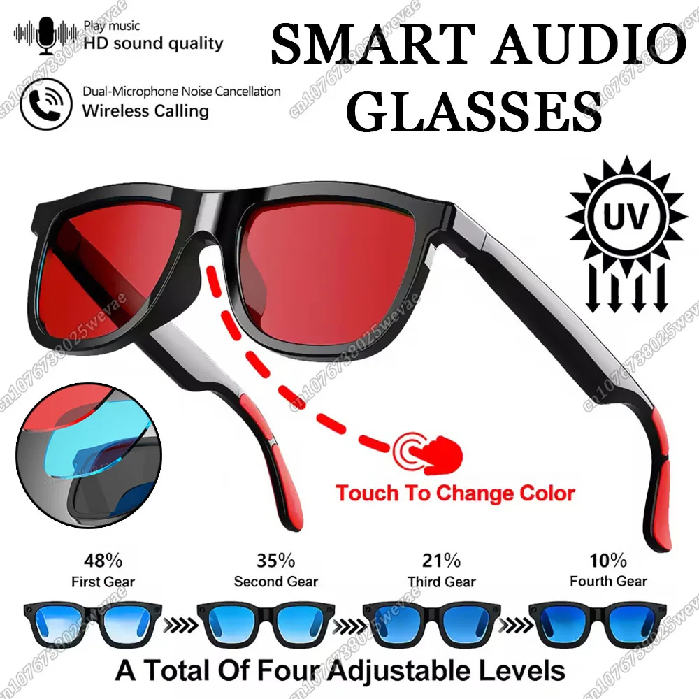 

New 2026 Touch Color Change Smart Glasses Slide Tuning AI Language Wake-up Translation Noise Reduction Bluetooth Calls Glasses