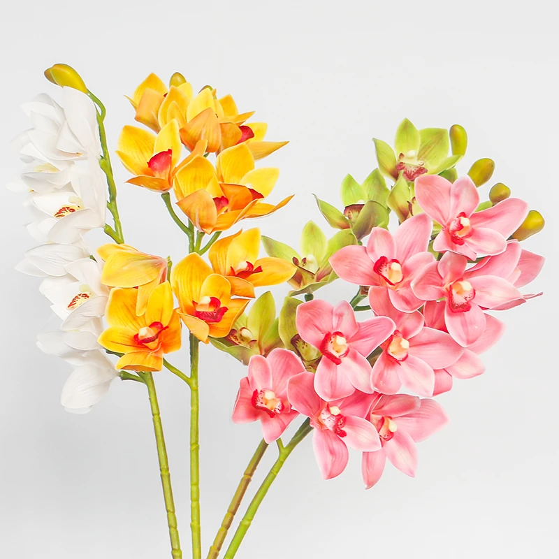 New Chinese simulation flower feel film phalaenopsis single living room sample room table decoration flower arrangement