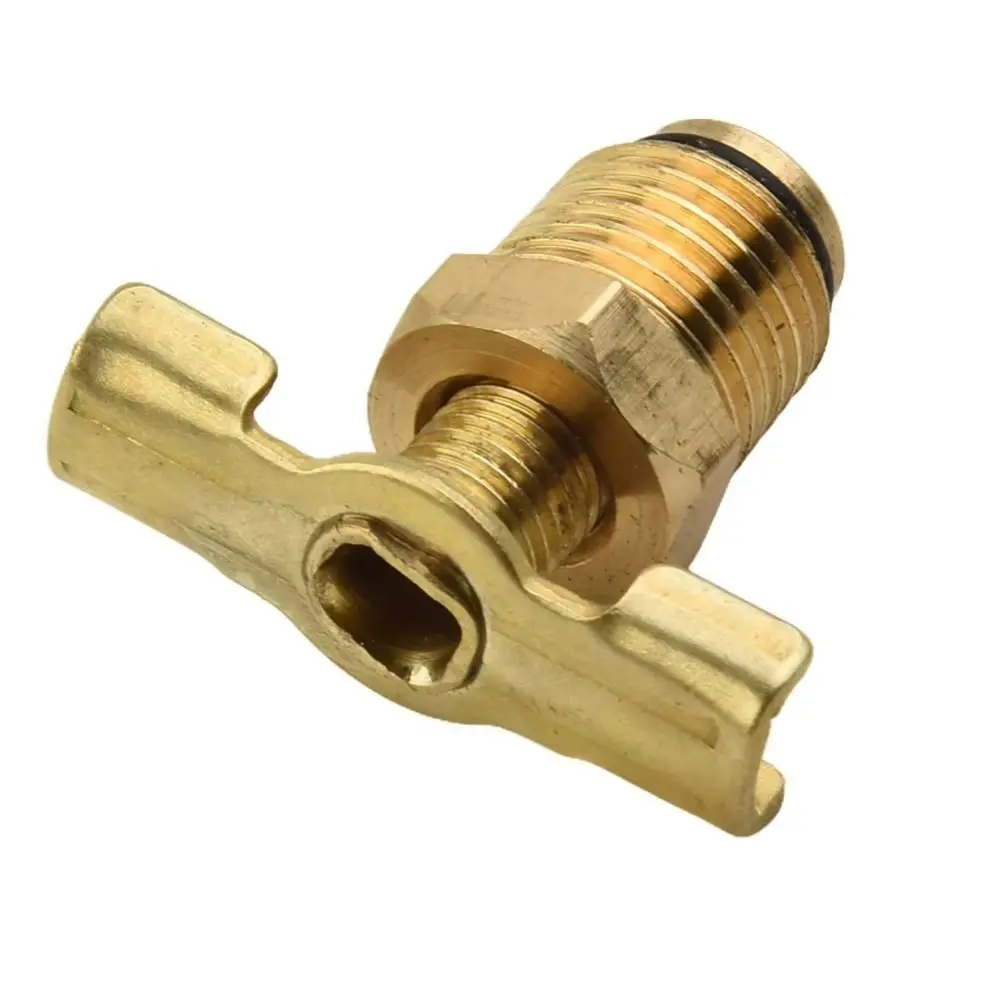 Brass Air Compressor Drain Valve 1/4 BSP Thread Butterfly Structure Blowdown Valve T-Handle Drain Plug Valve