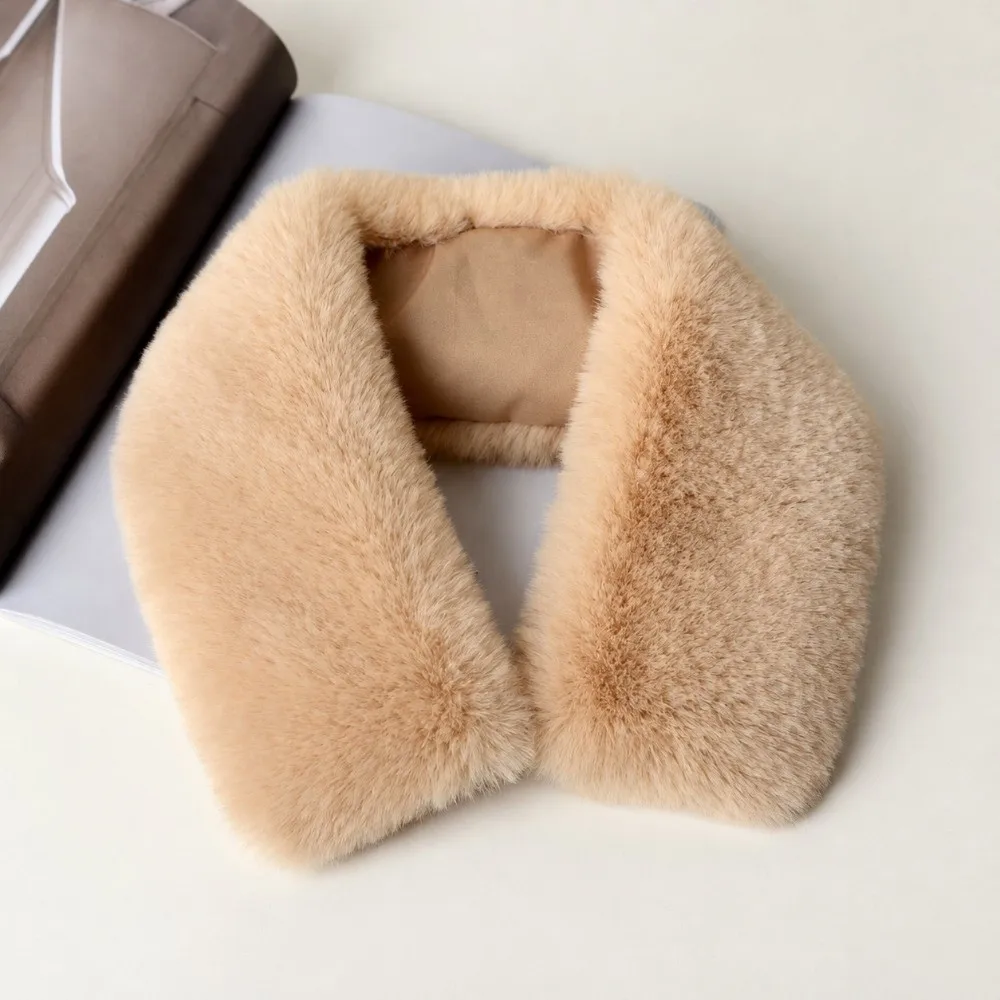 DIY Accessories Faux Fur Fake Collar Thick Neck Warmer Fur Collar Shawl Easy To Wear Concealed Buckle Neck Warmer Scarf