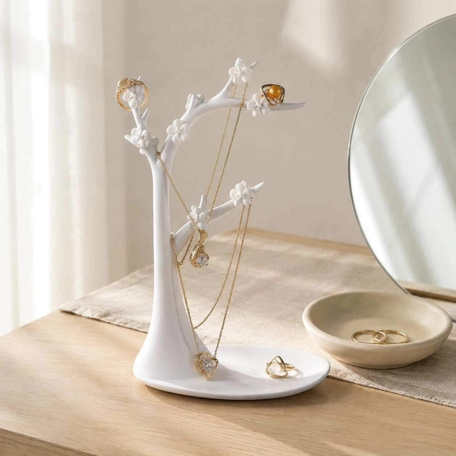 Tree Jewelry Organizer Tray Base Jewelry Tree Stand Necklace Stand Flower Details Bracelet Rack Branch Arms