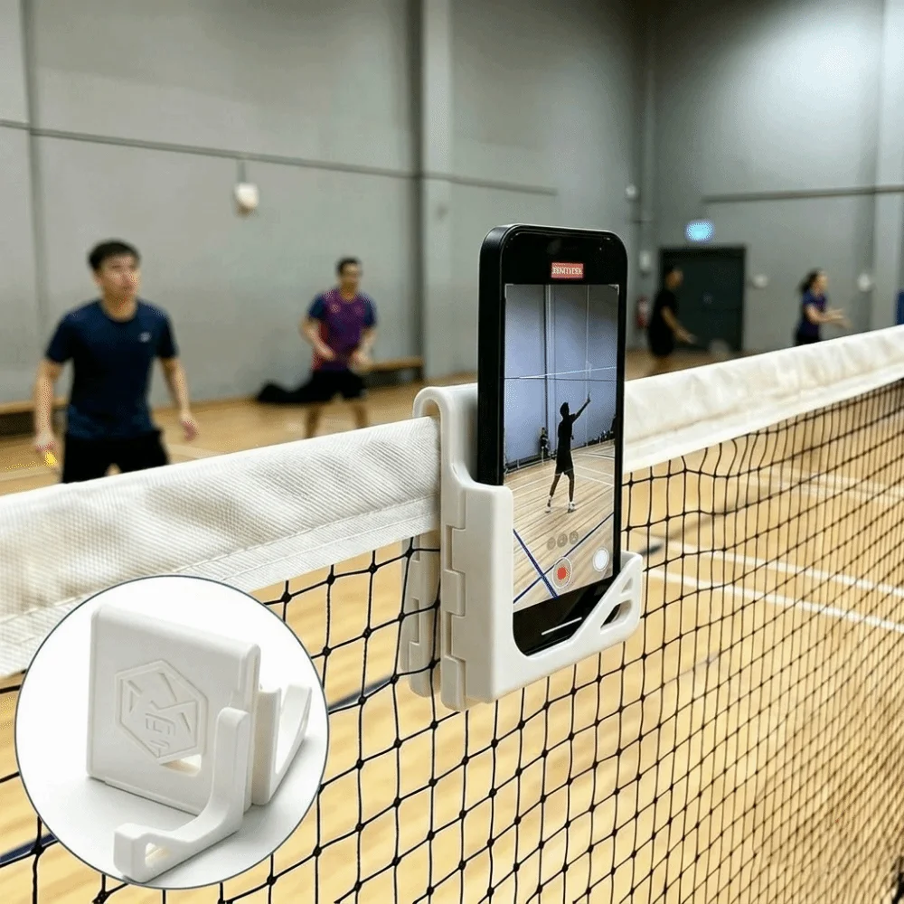Foldable Tennis Net Camera Mount 3D Printed Non Slip Secure Clip-On Mount Adjustable Angle Clip-On Action Camera Holder
