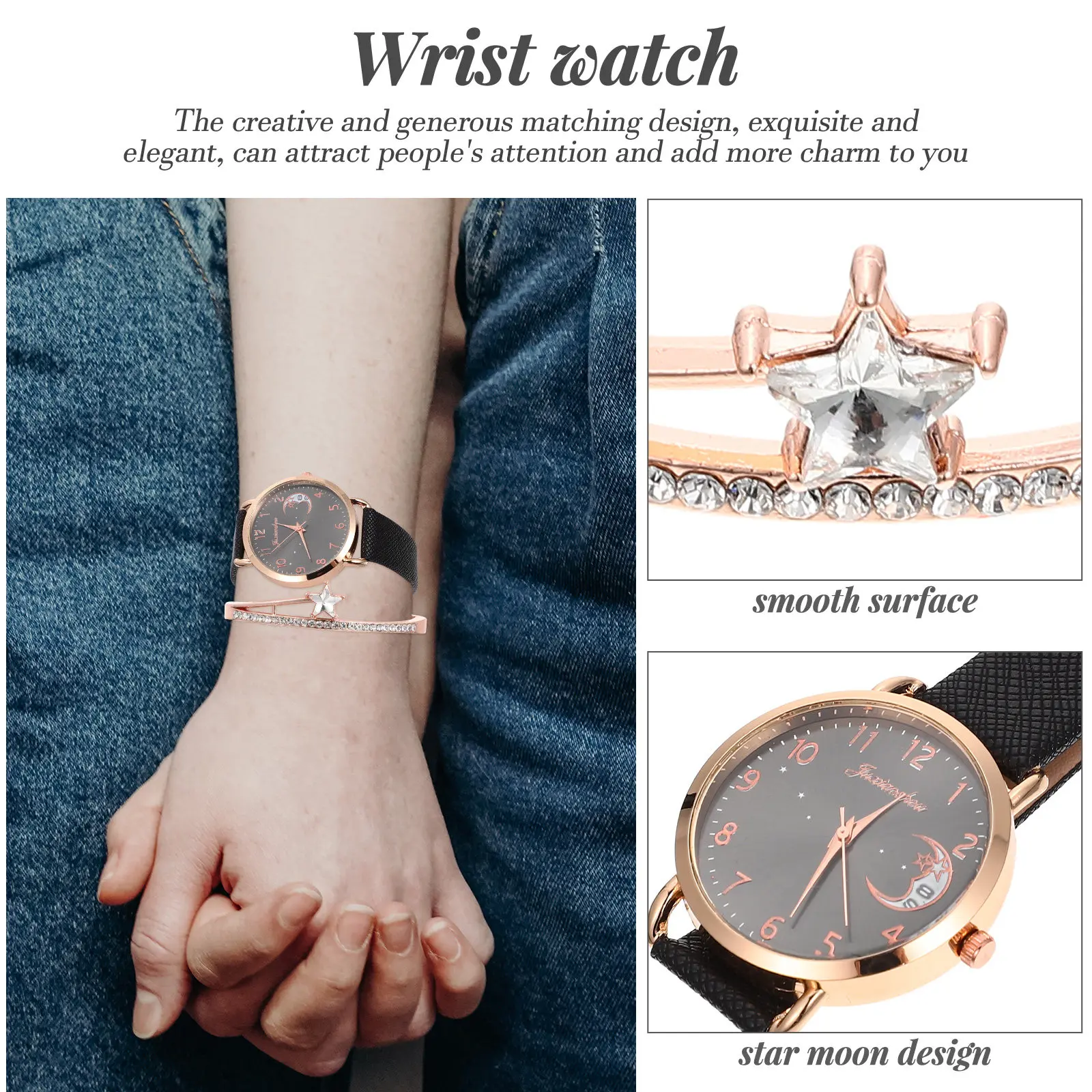 1Set Elegant Star Moon Women W - Luxury Watch White review and price