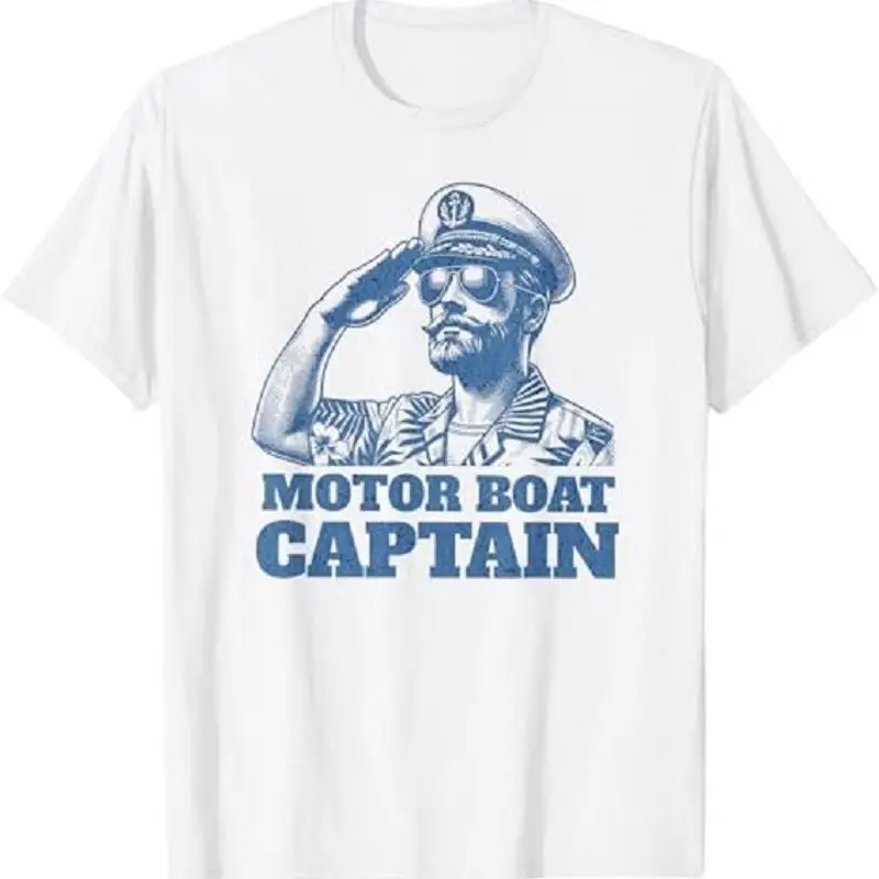 Funny Motor Boat Captain T Shirt