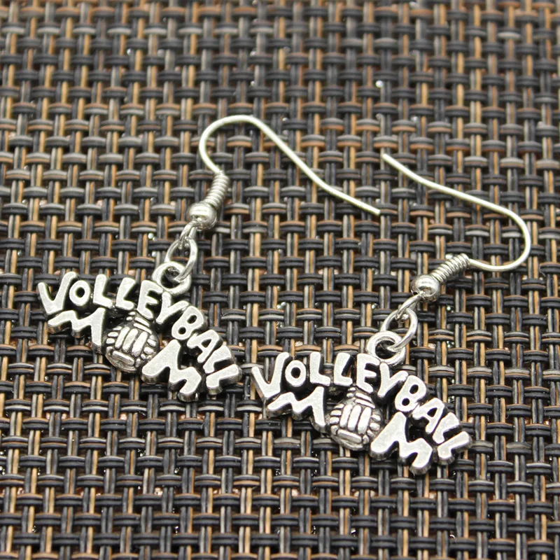 New Fashion Handmade Volleyball Baseball Bat Boxing Glove Hockey Pendants Silver Color Earrings For Womens Style