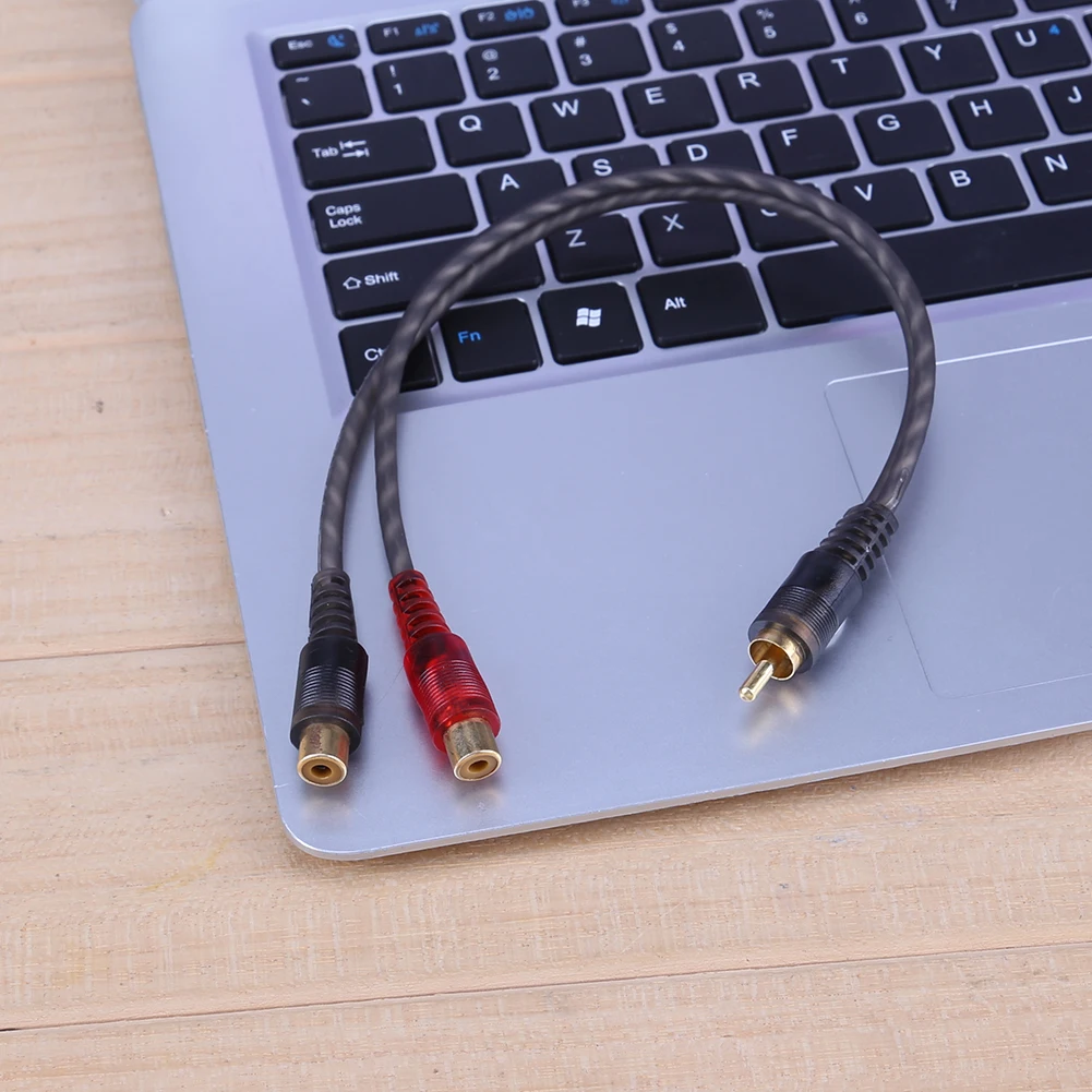 RCA 1 Male To 2 Female Y Adapter Splitter Connector 1 Male To 2 Female RCA Y Splitter Cord for Car Audio System Subwoofer Player