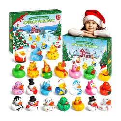 24pcs Rubber Ducks Christmas Advent Calendar Colorful Ducks Bath Toys For Kids 2024 Advent Countdown Calendar For New Year