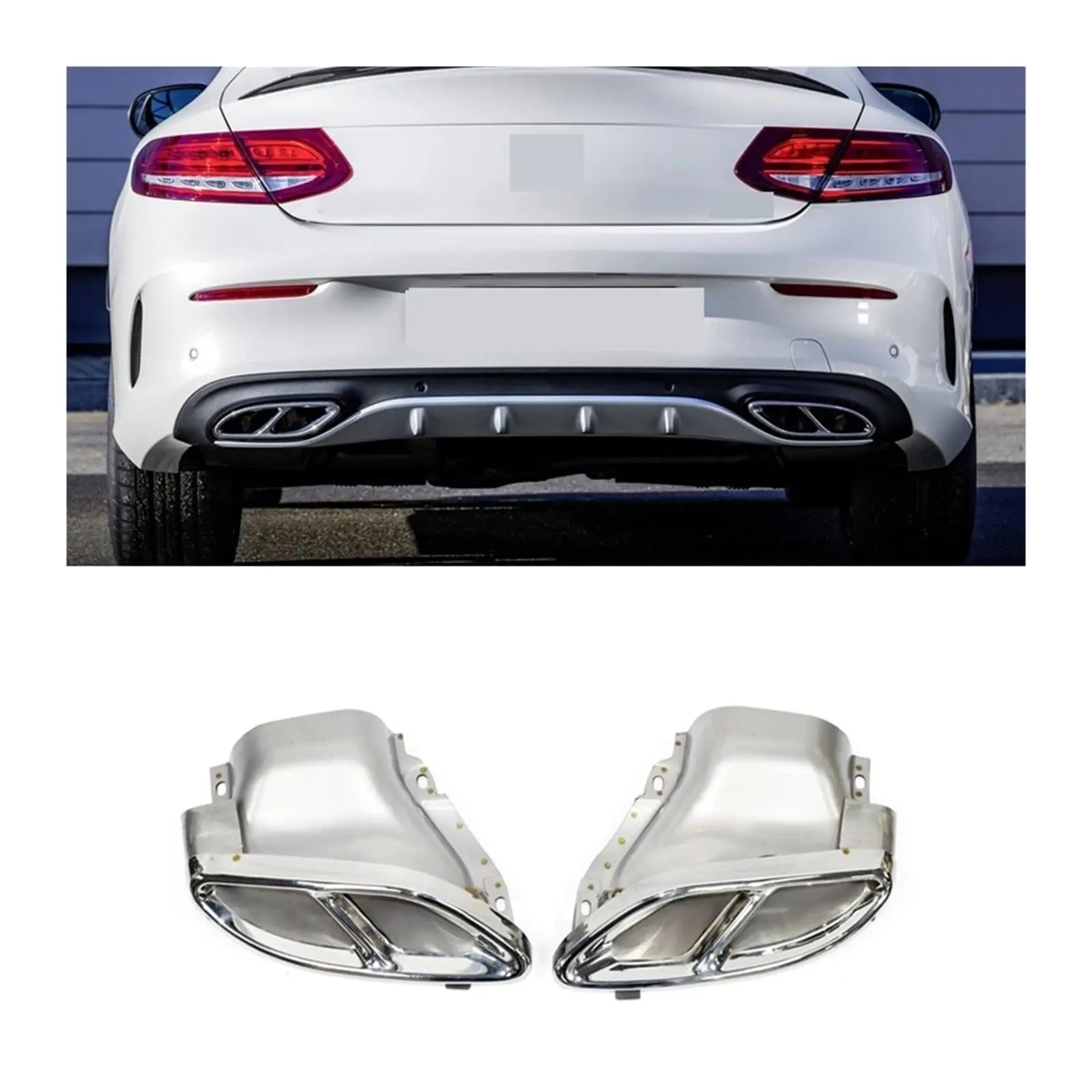 For Mercedes Benz W205 C180 C200 C250 C300 C450 GLE43 W212 Class C Car Exhaust Tip Muffler Tip Exhaust Pipes Tail Tips