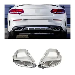 For Mercedes Benz W205 C180 C200 C250 C300 C450 GLE43 W212 Class C Car Exhaust Tip Muffler Tip Exhaust Pipes Tail Tips
