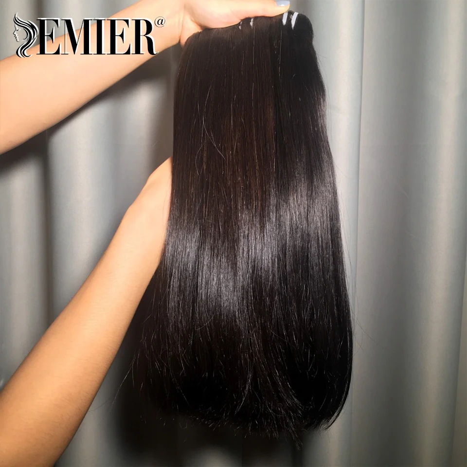 Double Drawn Human Hair Bundles Virgin Brazilian Straight Hair 10