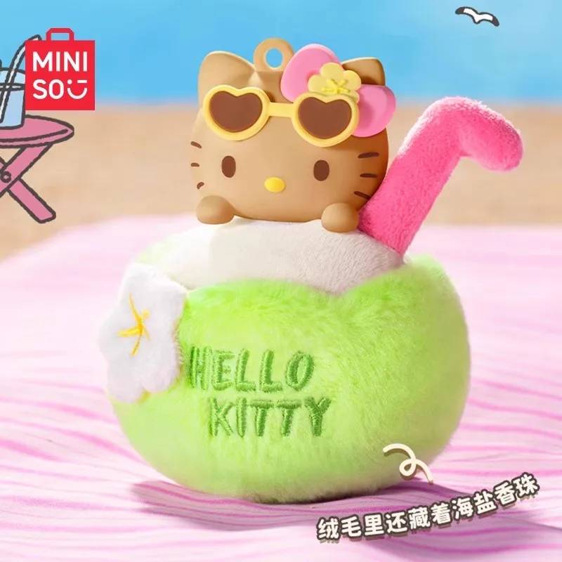 جديد MINISO صندوق أعمى HELLOKITTY الصيف الجلد الأسود سلسلة صندوق الغموض أفخم الروائح قلادة مخصصة Kawaii لعبة هدية مزخرفة