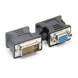 6pcs Connector Computer Monitor Video White Plastic Durable DVI 24+5 To VGA Female Multi-Purpose Converter Adapter Mini