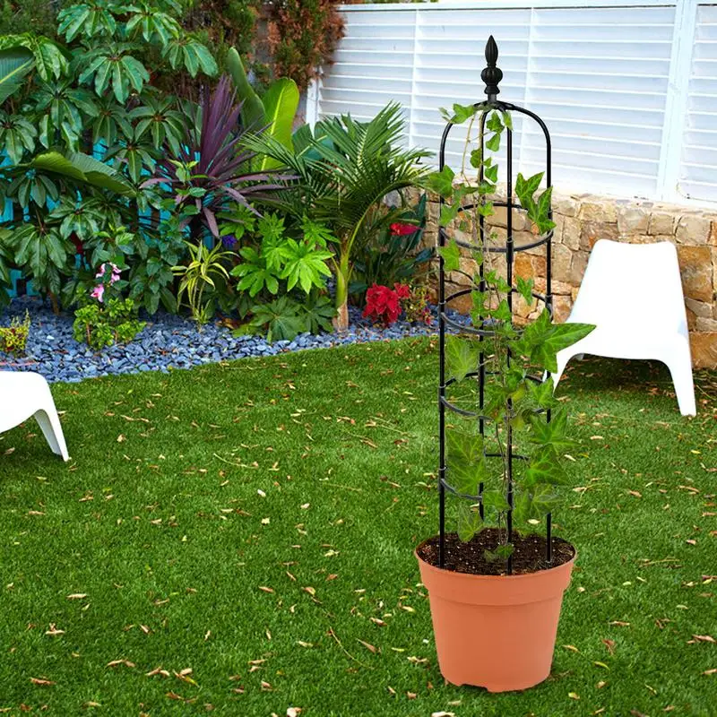 Garden Obelisk Trellis Plant Support Tower Stand For Flower Vine Frame Trellis Vines Floral Weather-Proof Garden Trellis Decor