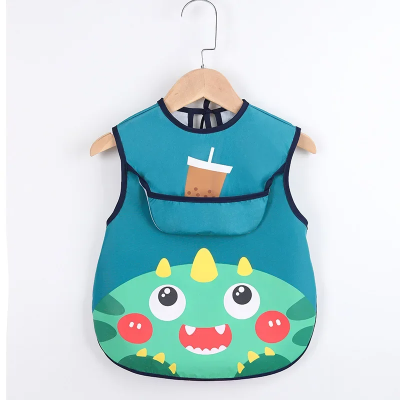 Sleeveless Bibs For Children Baby Kids Toddler Waterproof Long Sleeve Art Smock Feeding Bib Apron Fit 0-6 Years Dropshipping