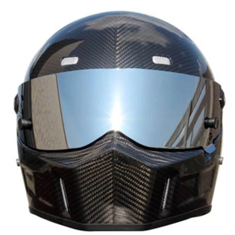 Carbon fiber helmet anti-fog motorcycle racing dust-proof safety helmet cycling helmet motorcycle travel equipment