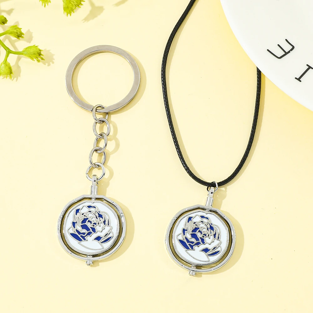 قلادة Game Jinx Blue Rose قابلة للدوران - مجوهرات عصرية مستوحاة من أنيمي غامضة الموسم 2 لهواة جمع المعجبين #3