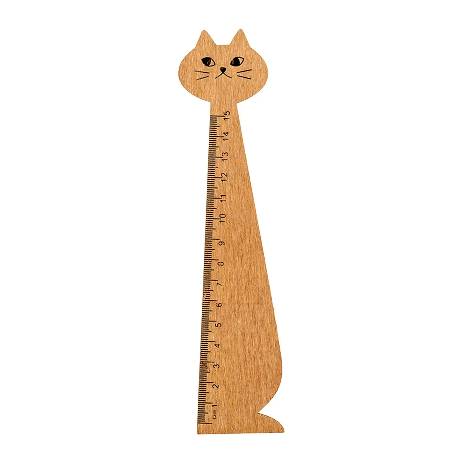 Straight Ruler Korean Style Office Supplies Measuring Tool Cartoon Cat Ruler Wood Animal Ruler for Children Girls Boys Kids