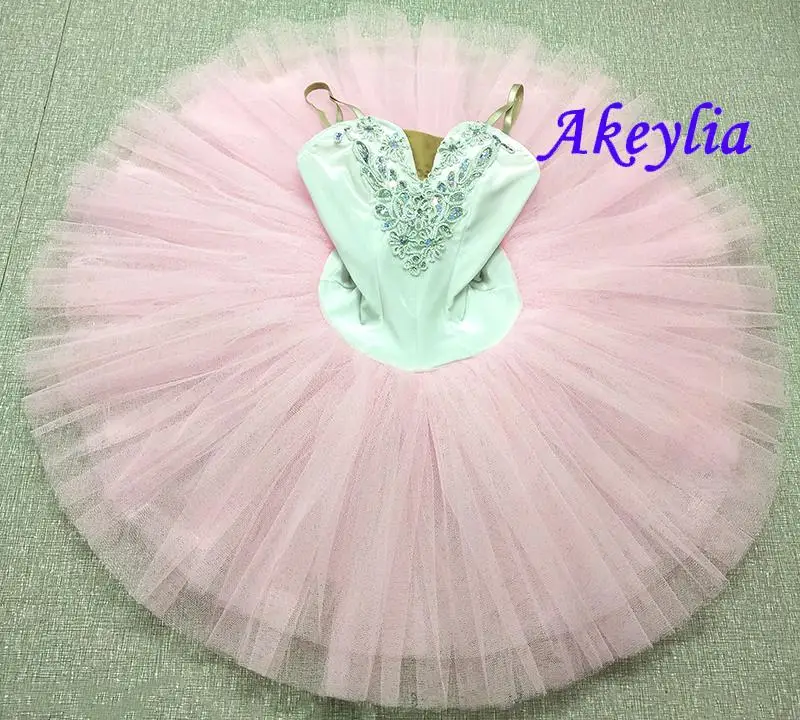 

Girls White Pink Ballet TUTU Costume blue purple Pancake Tutu Classical Pre-Professional stage dress black white adult 18044C