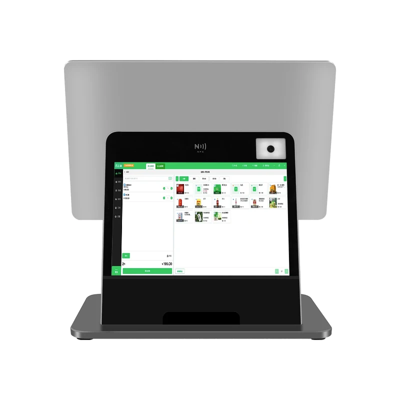 15.6/10.1-inch Dual Screen 10-Point Capacitive Touchscreen POS Machine Android 11 NFC Wi-Fi 6 Cash Register For Retail & Salon