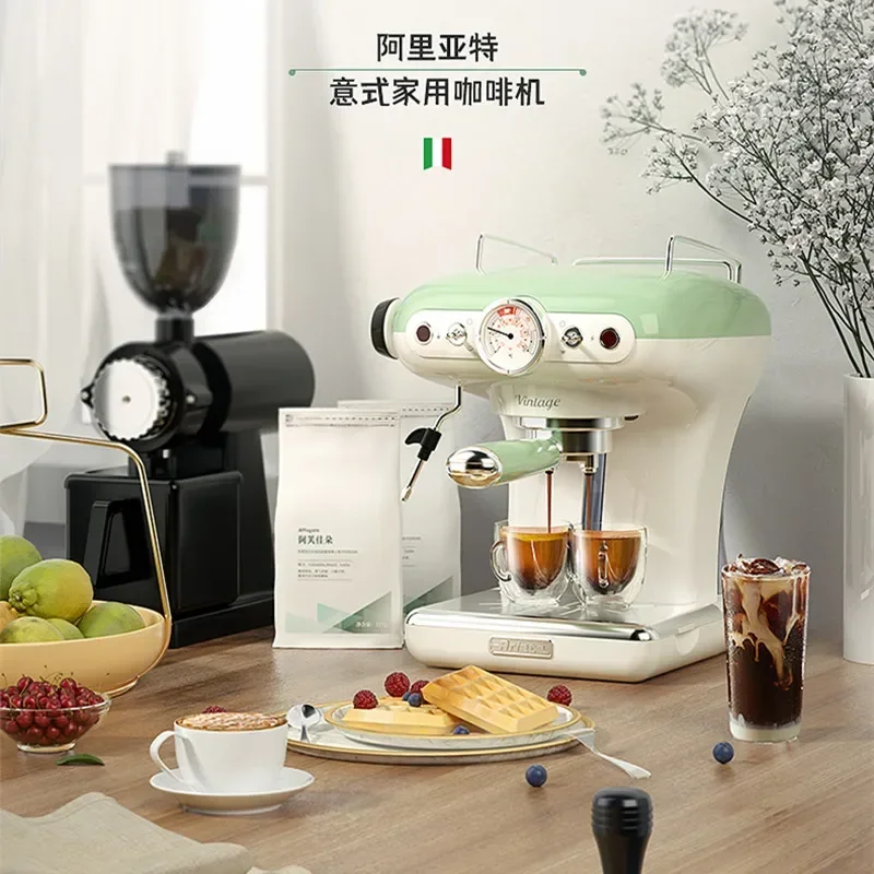 Ariete Home Italian Semi-automatic Retro Coffee Maker Small Professional Concentrated Steam One Milk Foam Coffee Maker Machine