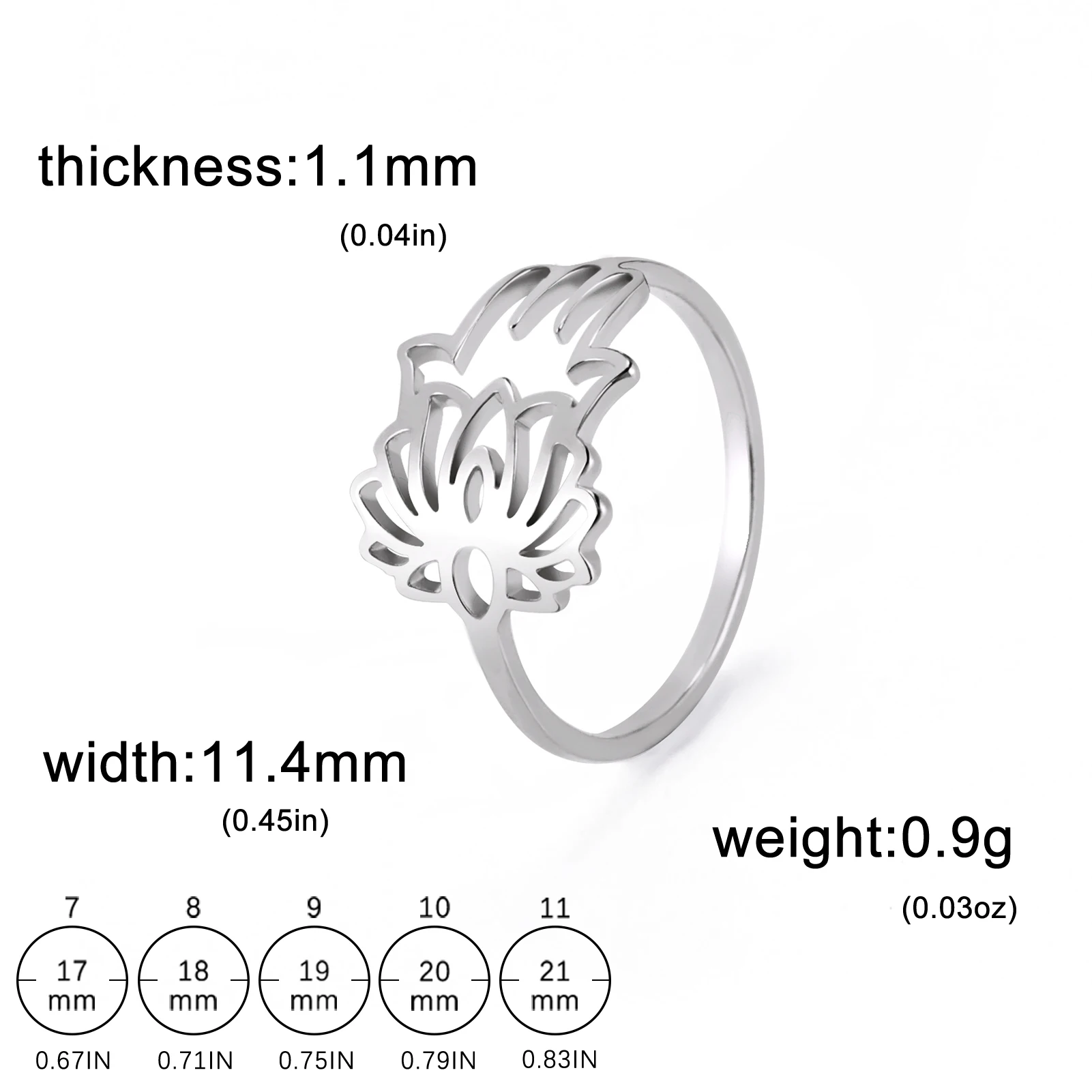 Kkjoy Damenringe, silberfarben, Hamsa, Hand der Fatima, Edelstahl, weibliche Persönlichkeit, hohler Schmuck, Accessoires, Mädchen-Geschenk – Detail 21