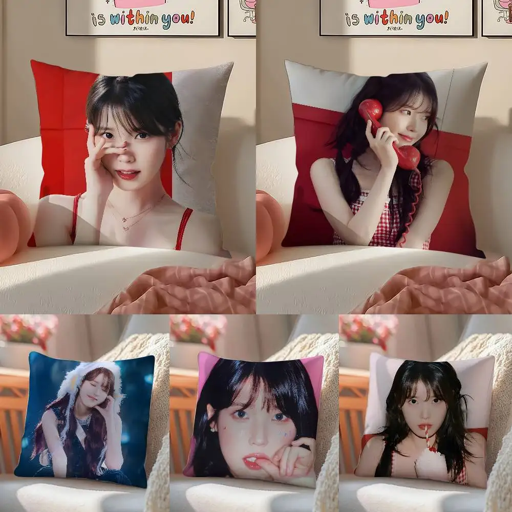 

Singer L-Lee Ji Eun-MT IU Fun Beautiful Pillow Case Comfort Sofa Bed Silky elegant Invisible zipper Decorative cushion cover