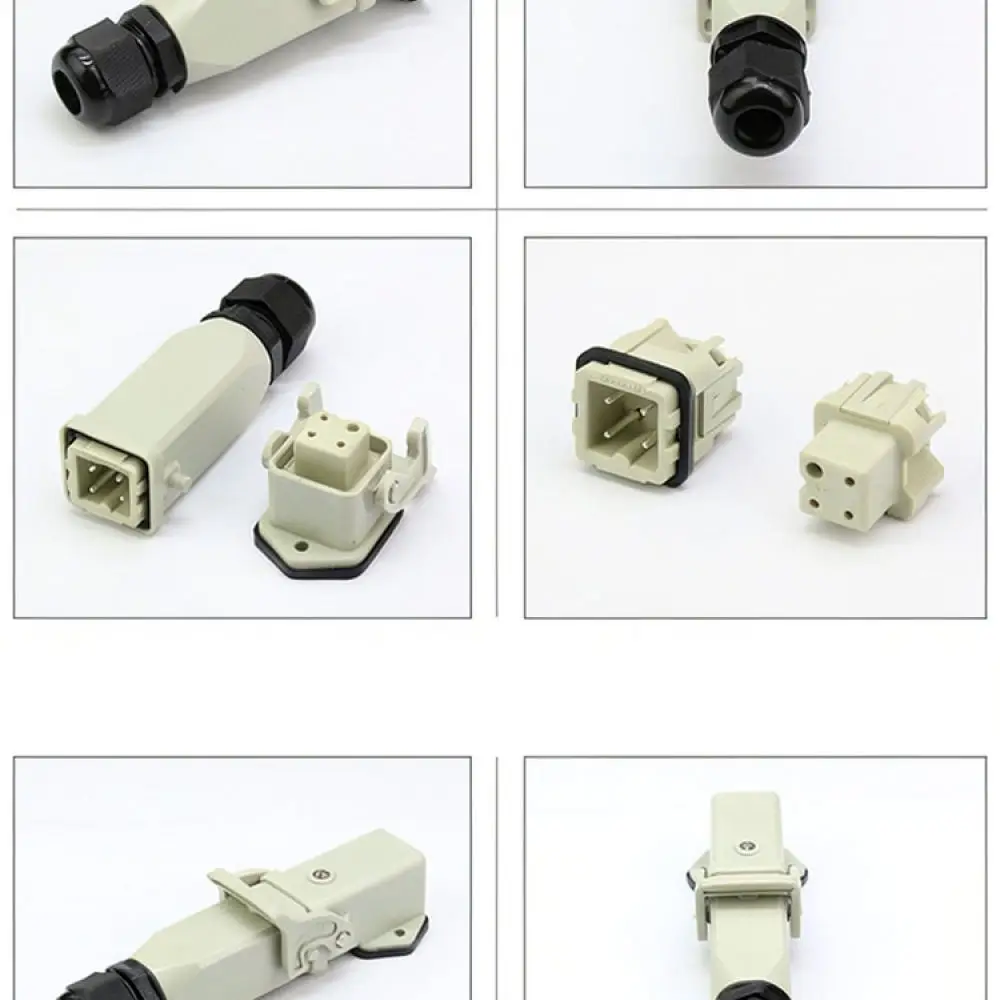 Industrial Connector Module HA004 Heavy Duty Plug Plastic M20 Side Entry Horizontal Surface Interface For WZAZDQ