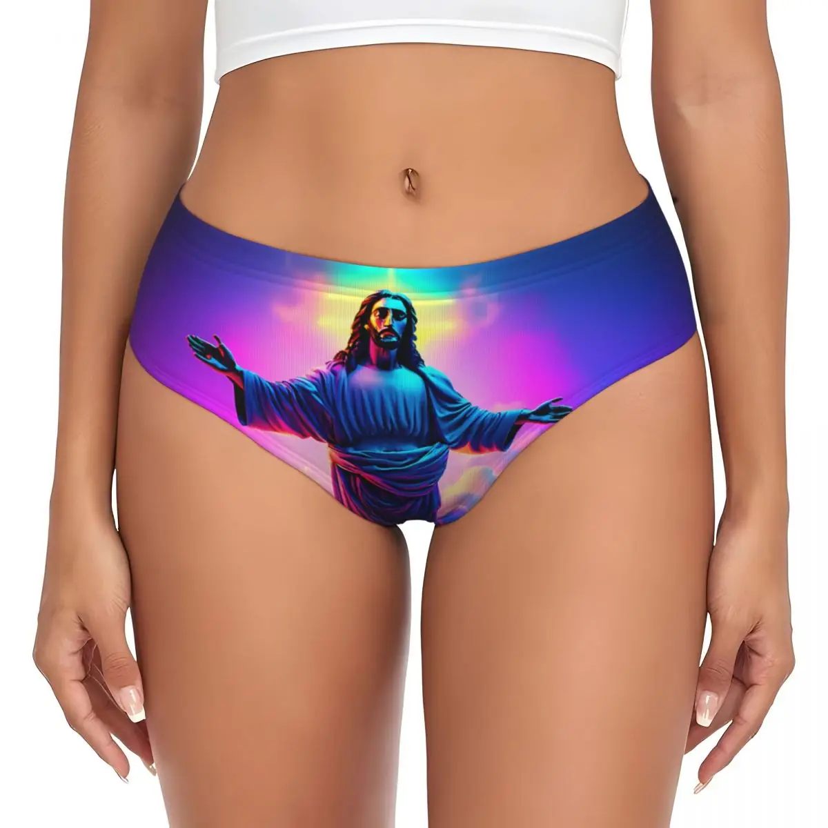 Custom Jesus Chromebook Wallpaper Brief Panties Women\'s Breathable Underwear