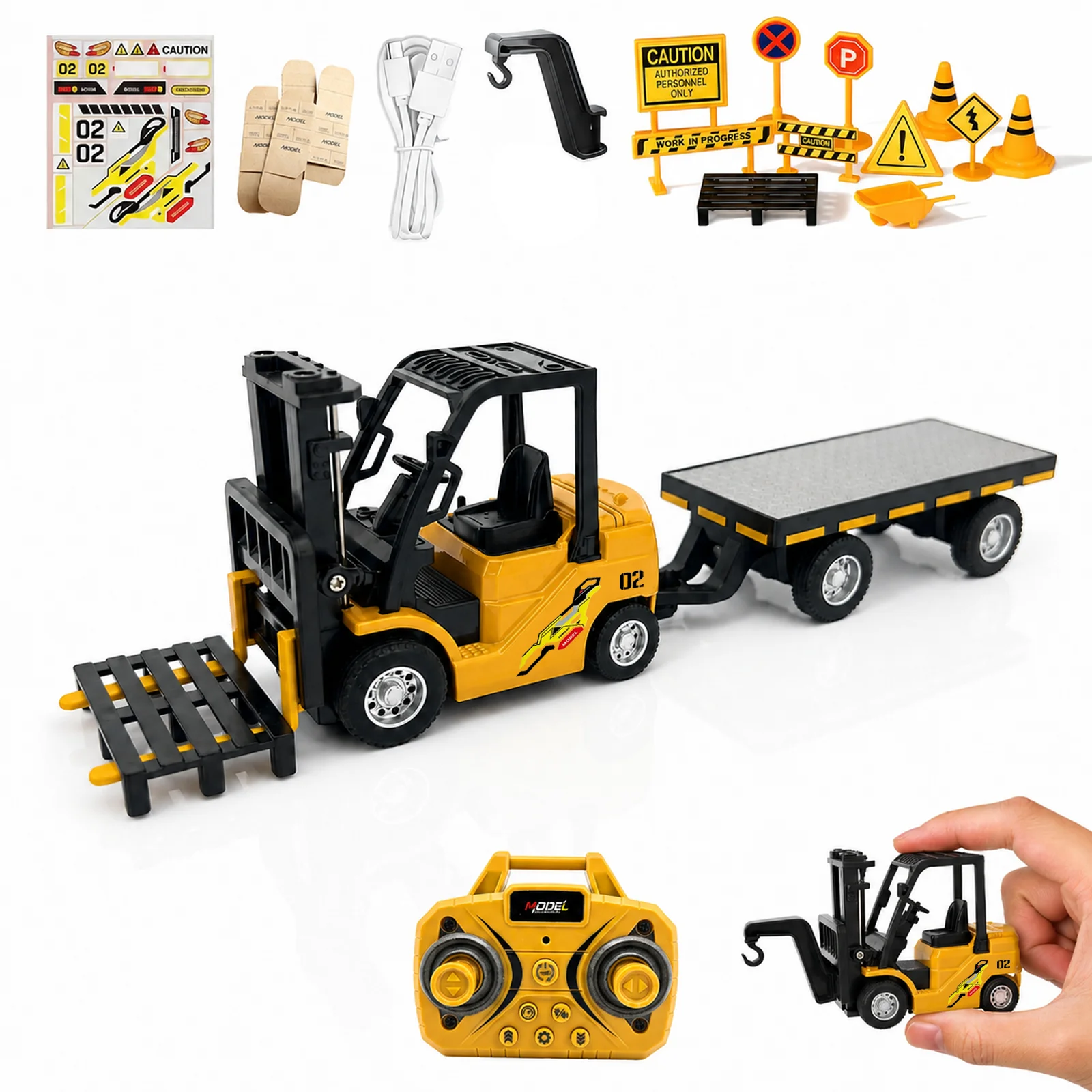 RC Construction Vehicle Toy Remote Control Excavator Crane Bulldozer Forklift Dump Truck Engineering Car Gift for Boys Kids