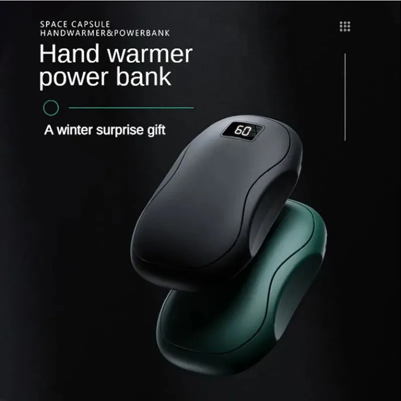 New 2in1 USB Rechargeable Winter Mini Hand Warmer Electric Heater Pocket Warmer high-capacity Winter Gift