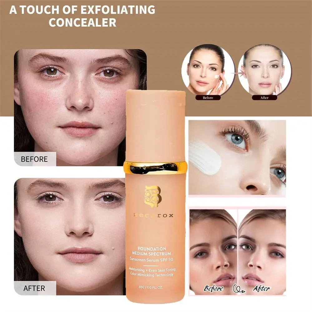 4-in-1 4-in-1 Foundation Hydrating Medium to Full Coverage Liquid Primer Liquid with SPF 50+ Face Concealer Face Makeup