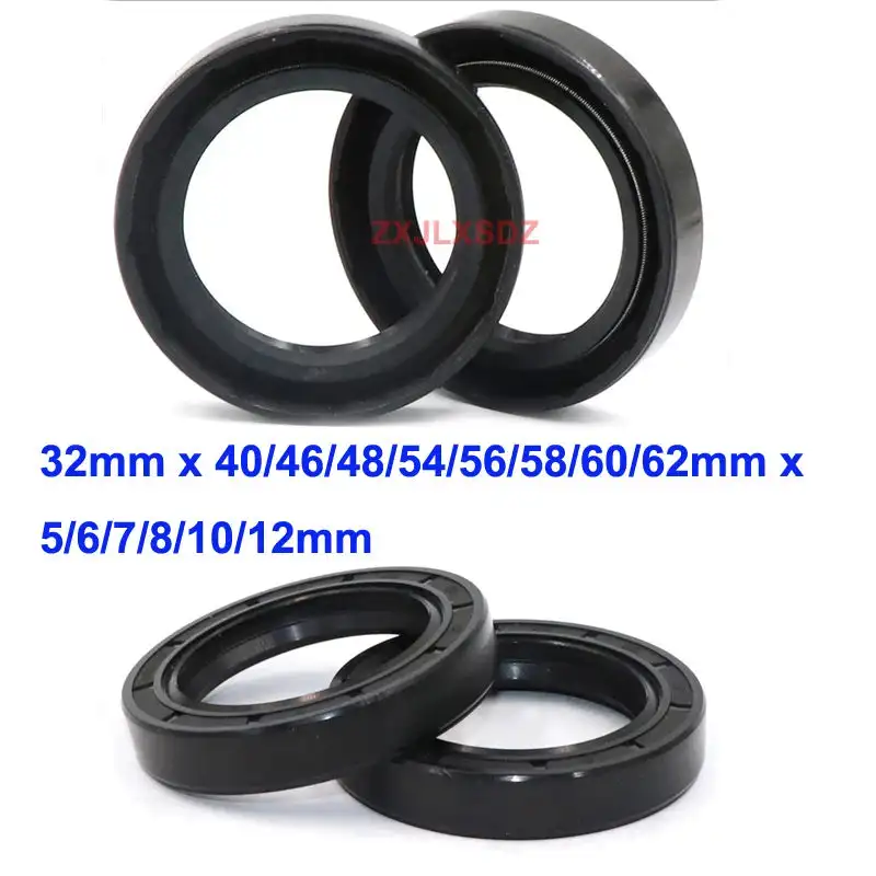 5 Pcs NBR Rubber TC Double Lip Oil Seal ID 32mm x 40/46/48/54/56/58/60/62mm OD x 5/6/7/8/10/12mm Thickness