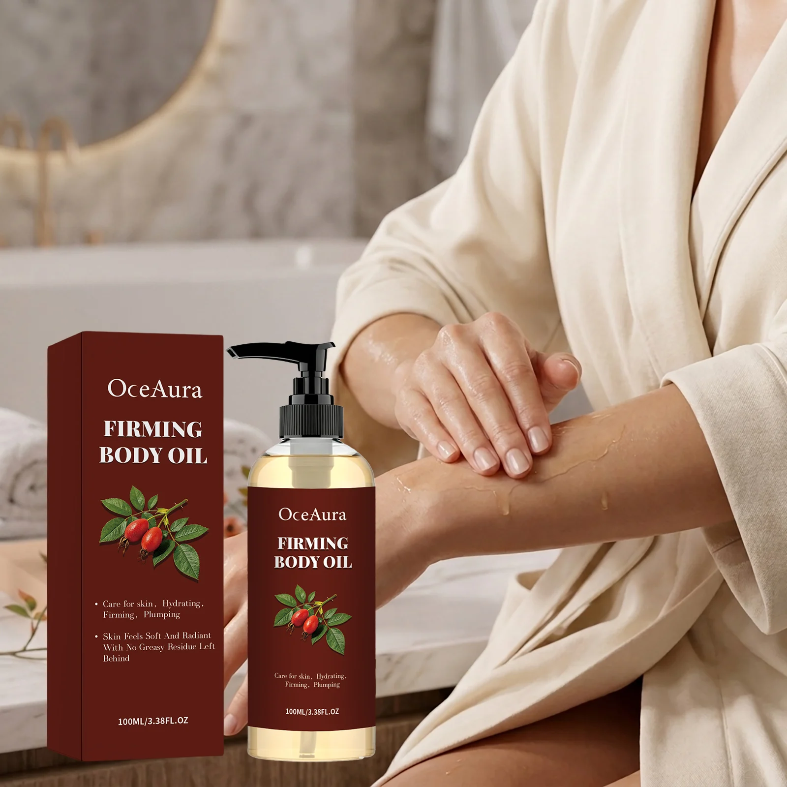 Body Firming Oil Hydrating Plumping Skin Fast Absorption Soften Skin Surface Enhance Skin Elasticity Brightening Skin Non Greasy