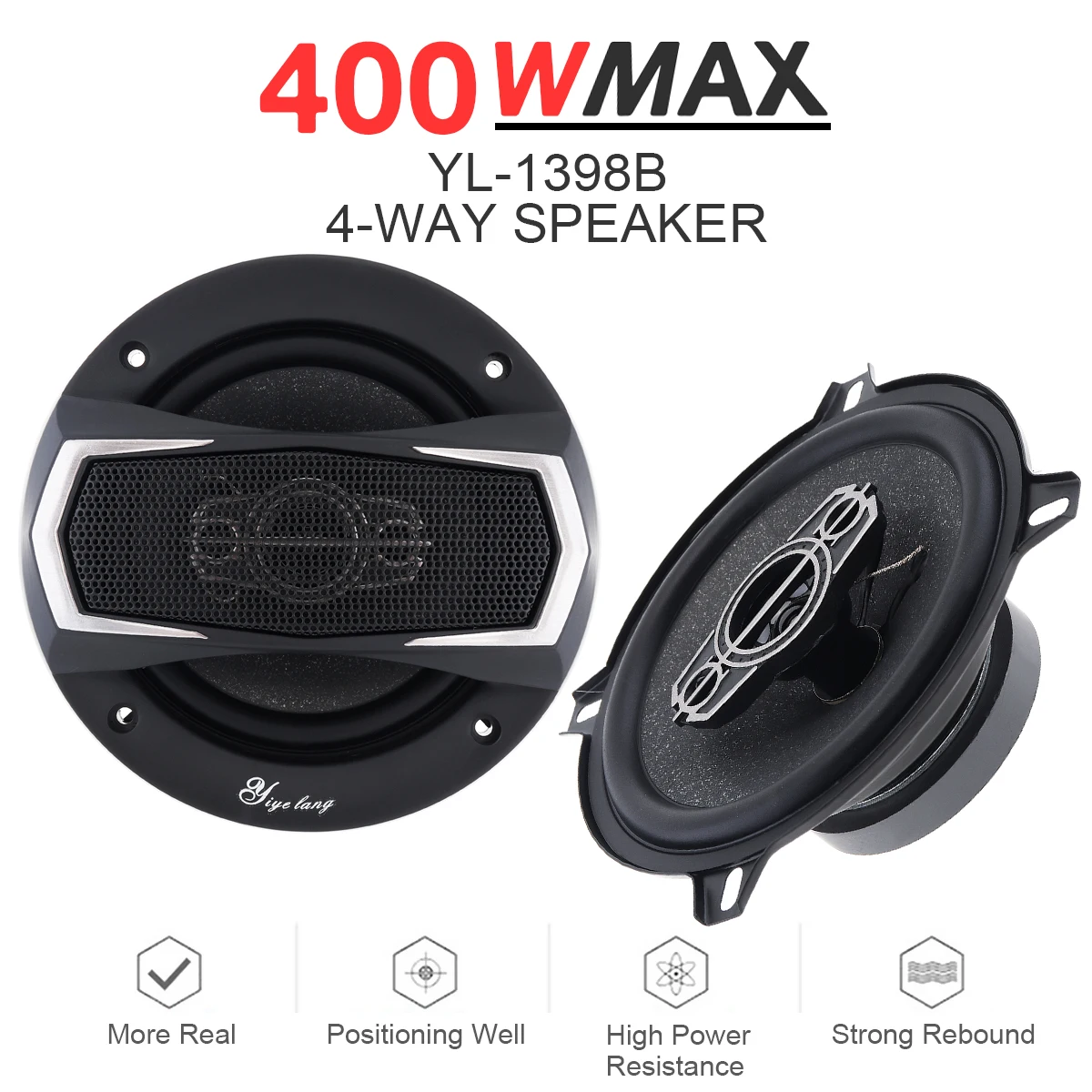 

2pcs 5 inch 4 Way Car Coaxial Speaker 400W 13CM Music Stereo Car Door Speakers Bass Suoofer Hifi Loudspeaker For Car Audio