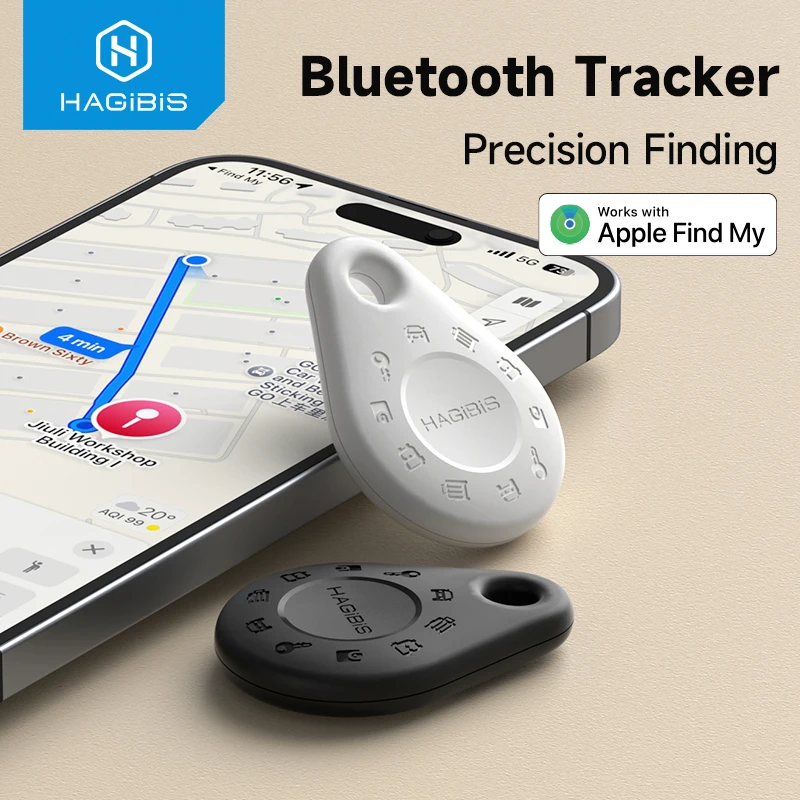 Hagibis Bluetooth Tracker Keys Finder for Apple Find My Item Locator GPS Tracker for iPhone Keys Wallet Suitcase Luggage Bags