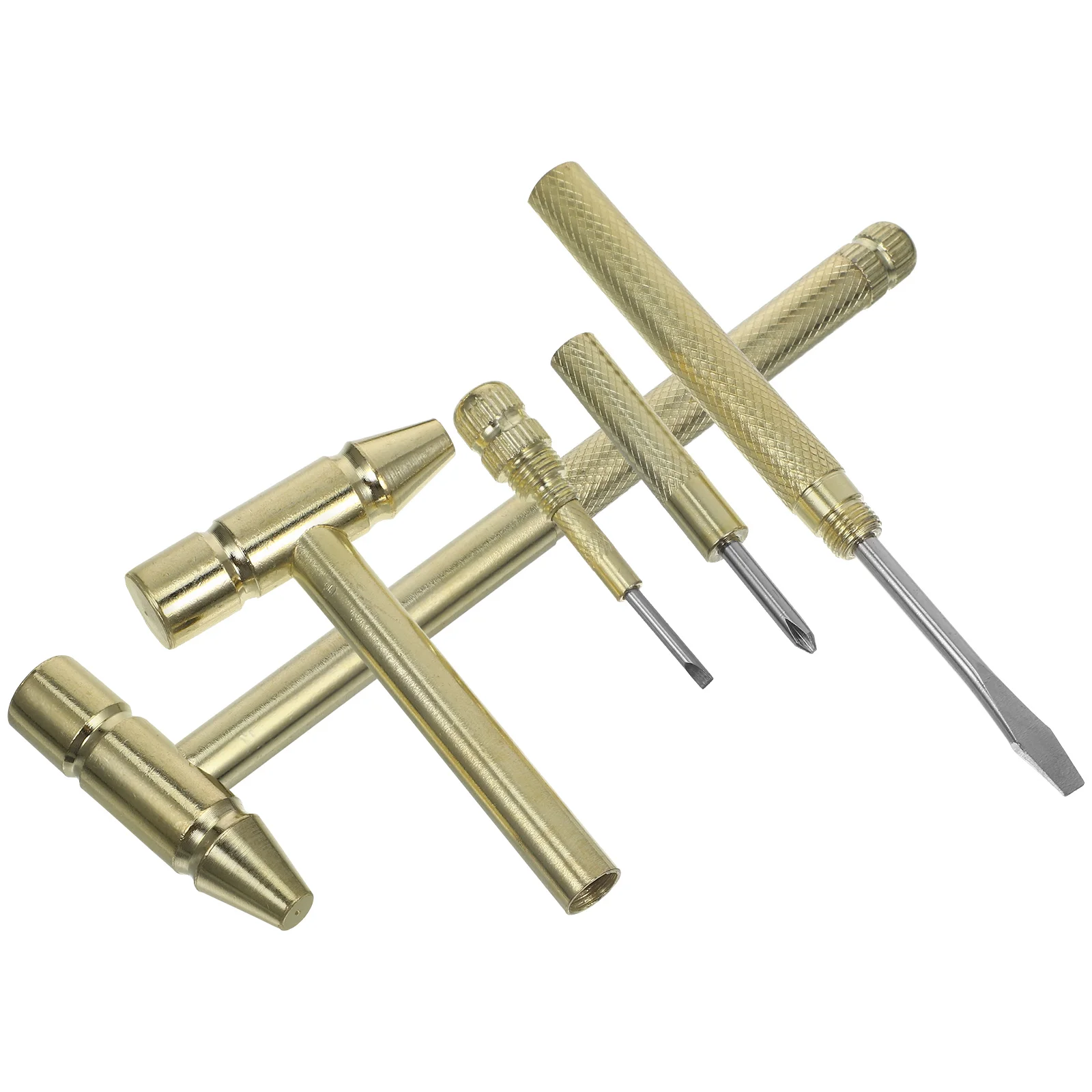 

2pcs Multifunctional Hammer Screwdriver Mini Tool Solid Brass Head Repair Tool Durable Storage Helper Camping Hiking